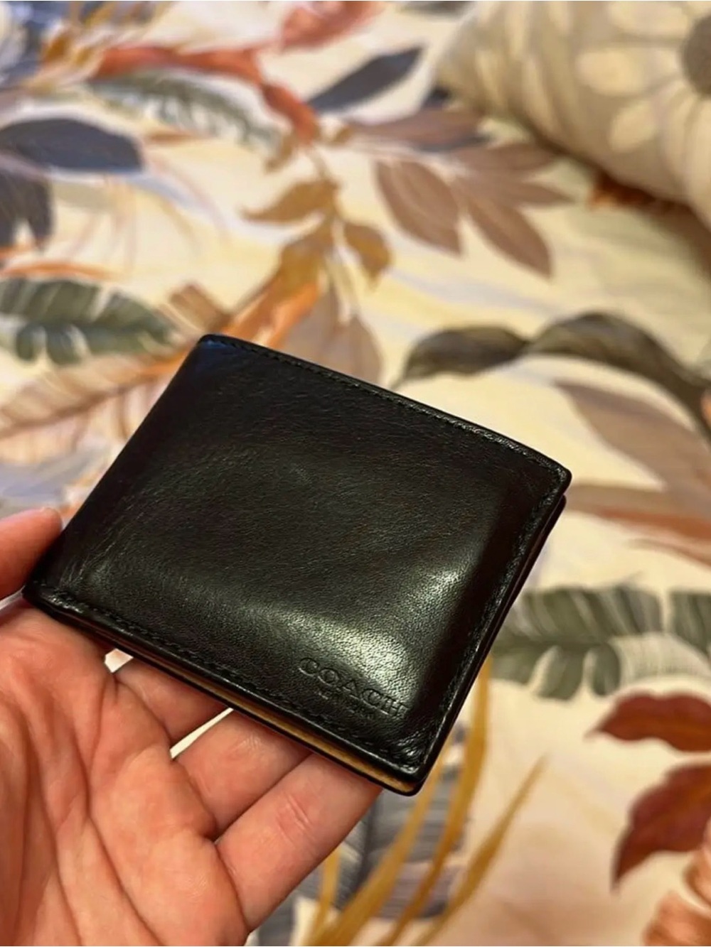 Coach Dark Naby Leather Bifold Wallet